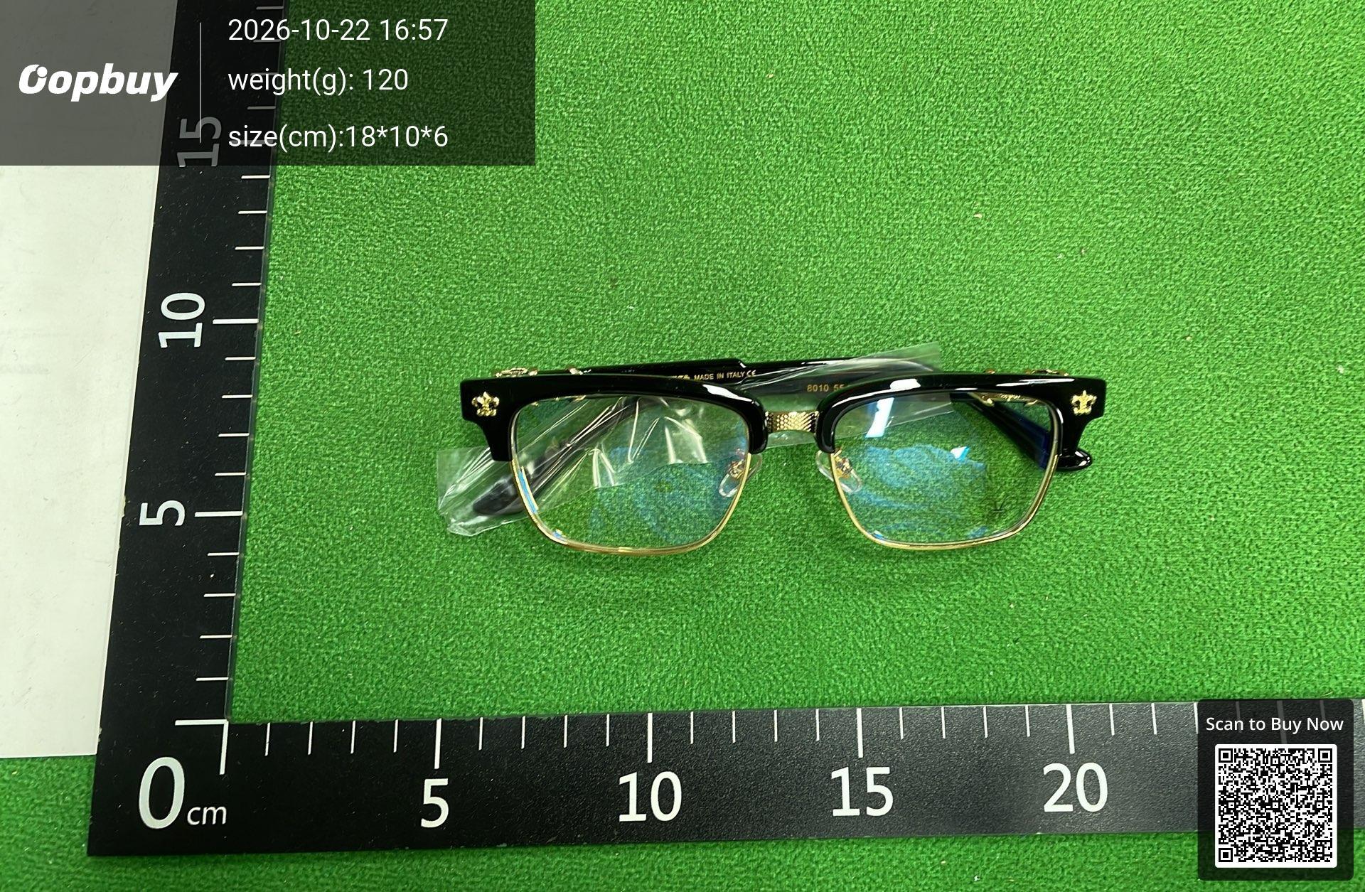 Foto QC 5 de Chrome Hearts Square-Frame Acetate Metal Eyeglasses Black Silver (8010)