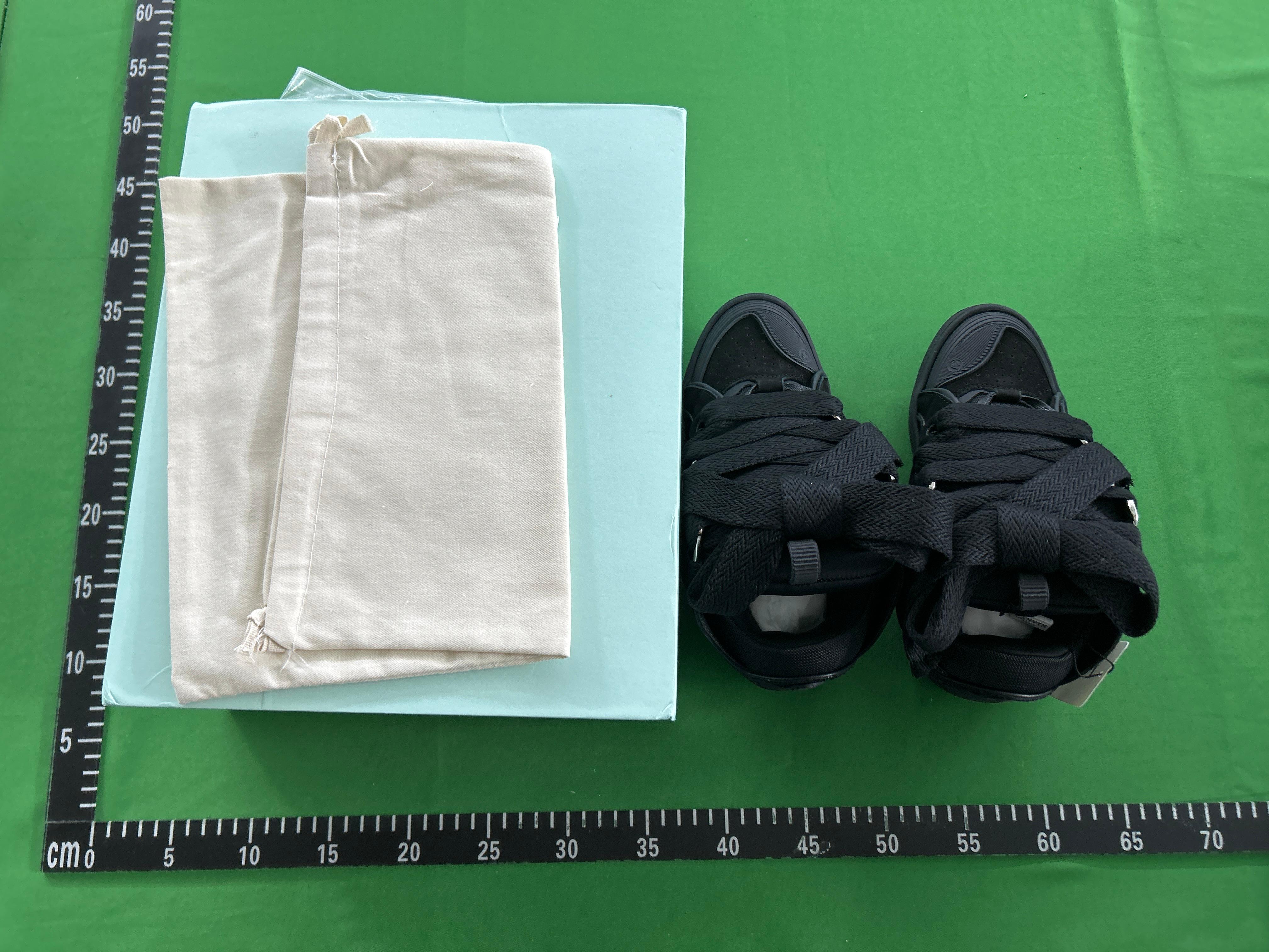 Foto QC 2 de Lanvin Curb Leather Suede Low-Top Oversized Laces Brown WF04
