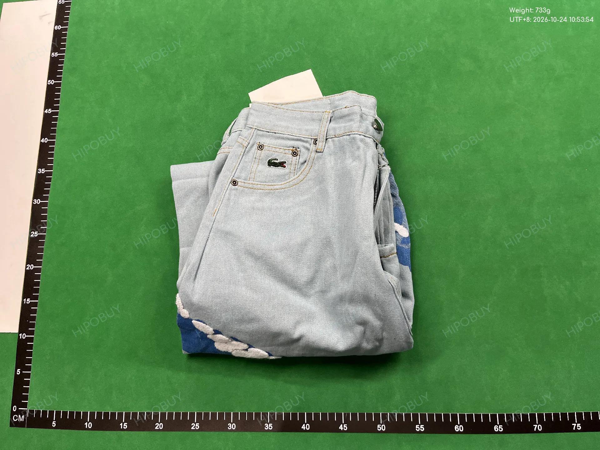Foto QC 4 de Lacoste Jeans Crocodile Motif Wide Leg Blue