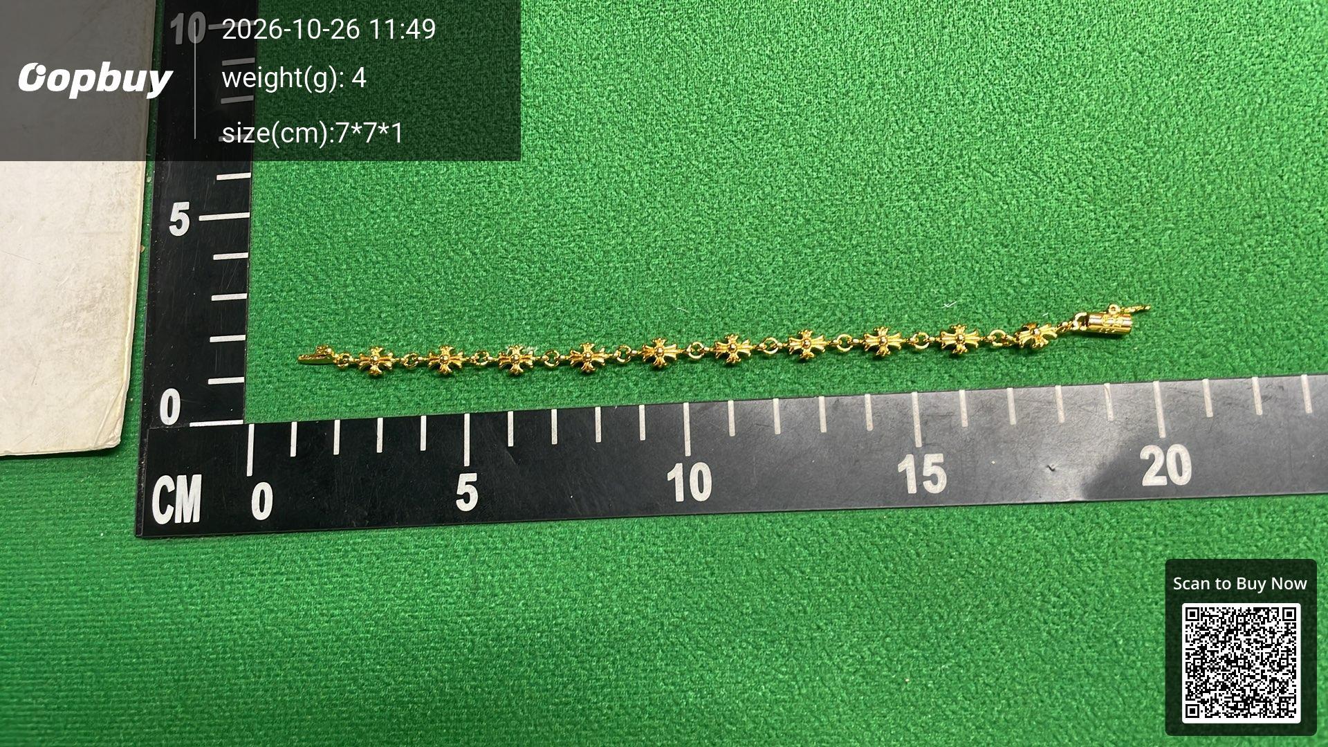 Foto QC 2 de Chrome Hearts Tiny E CH Plus Bracelet Silver Diamond Gold