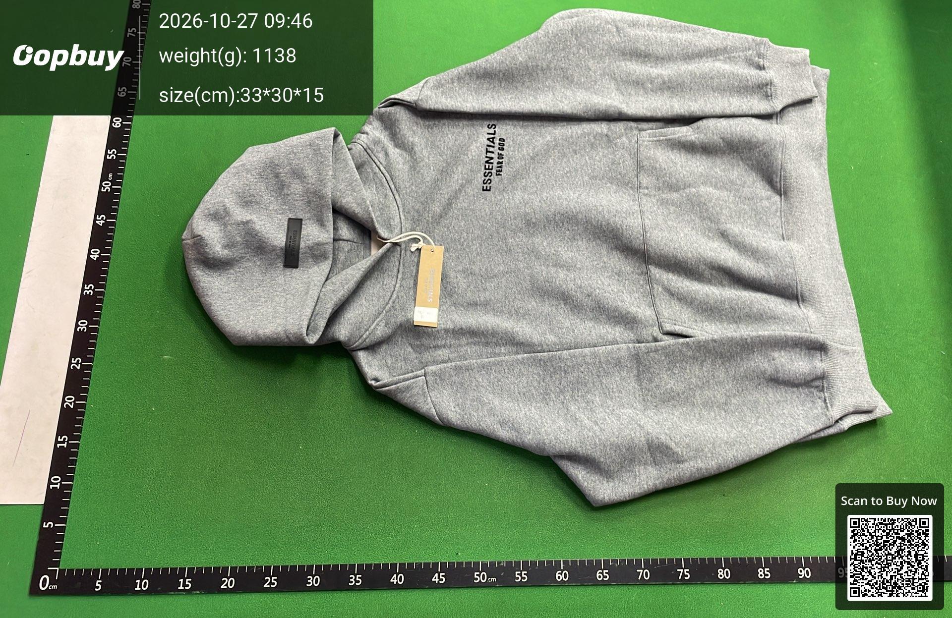 Foto QC 2 de Fear of God Essentials Hoodie Flocked Logo Black