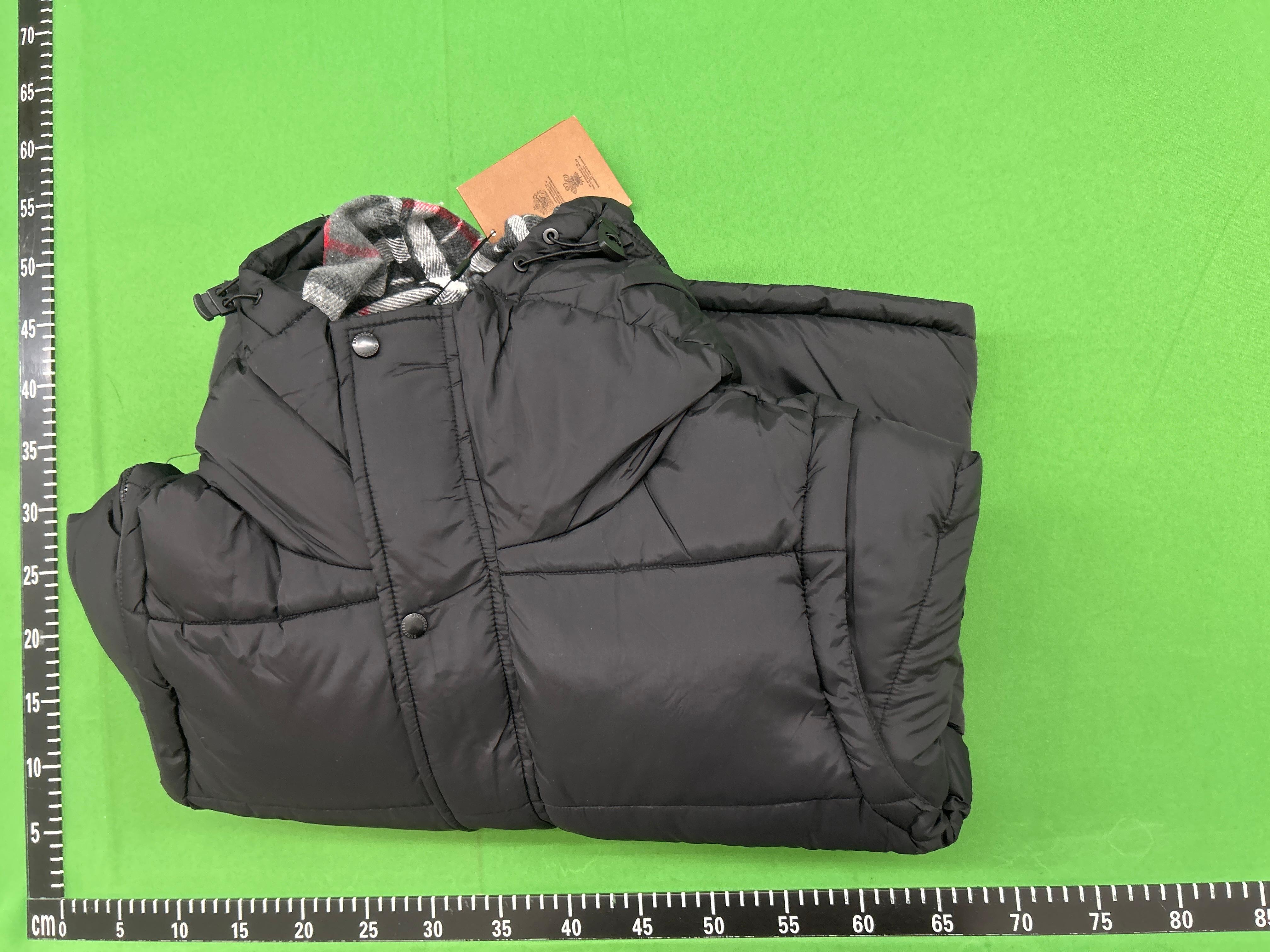 Foto QC 1 de Other Puffer Jacket Detachable Sleeves Hooded Plaid Lining Black
