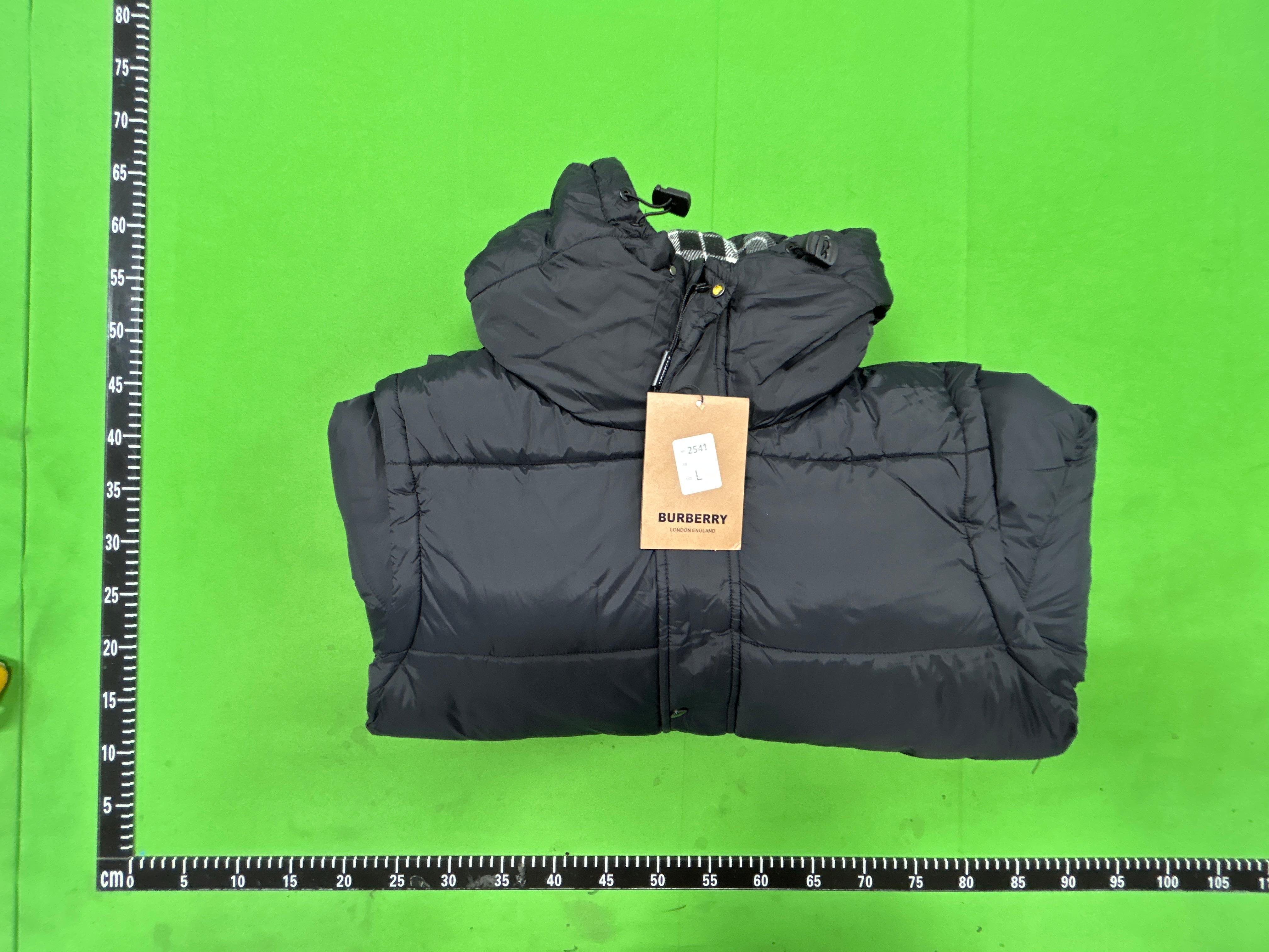 Foto QC 5 de Other Puffer Jacket Detachable Sleeves Hooded Plaid Lining Black