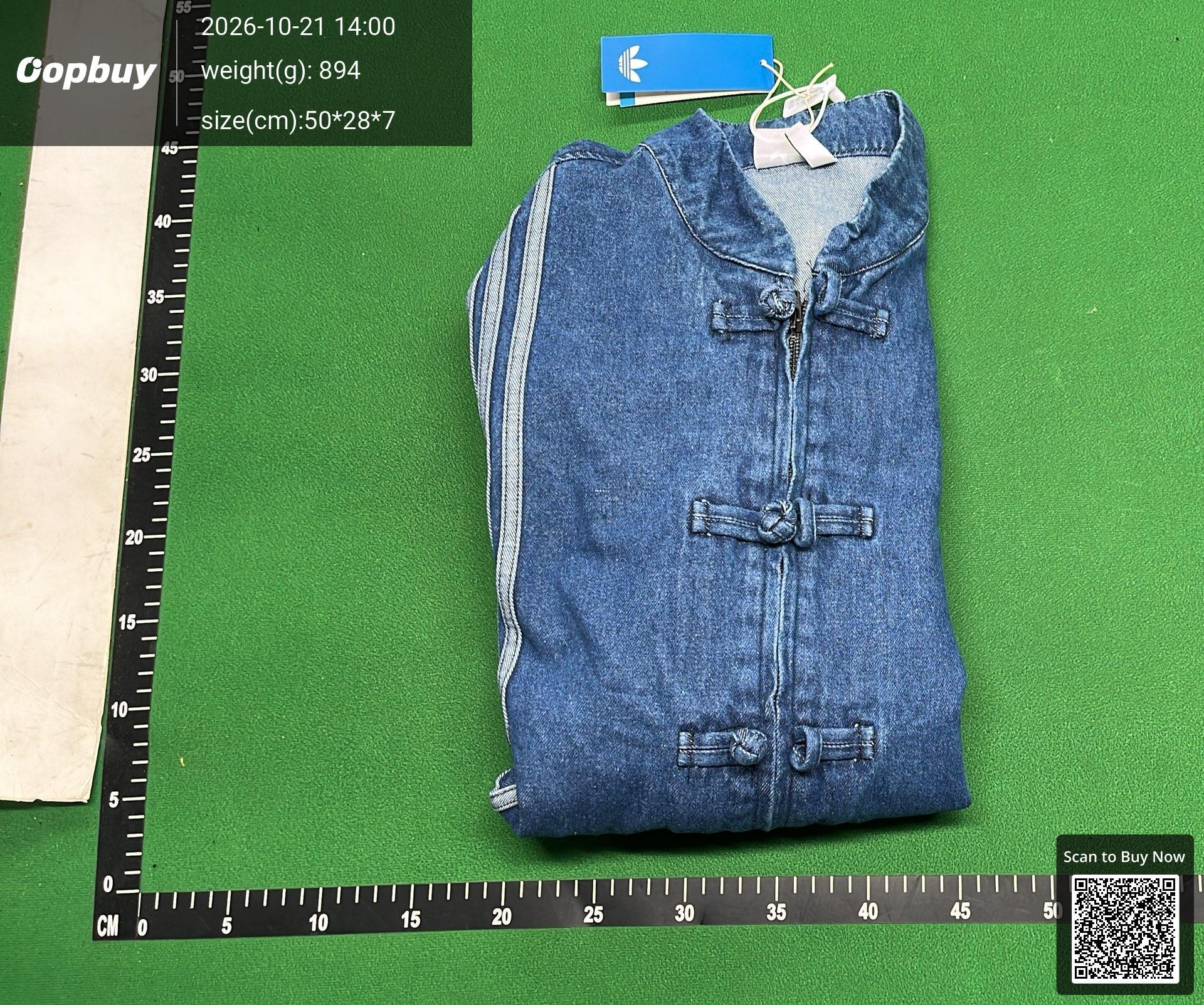 Foto QC 4 de adidas Originals Chinese Style Tang Suit Washed Denim Jacket Blue