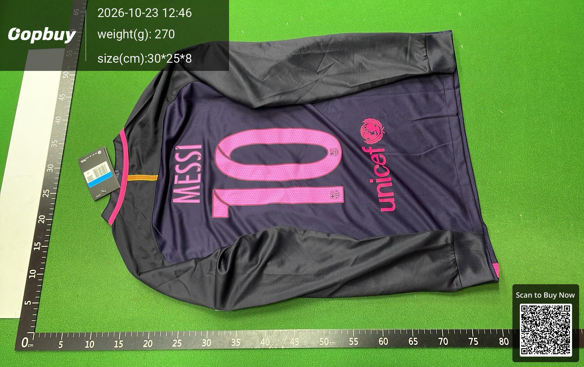 Foto QC 7 de Nike x FC Barcelona 2016/17 Home Long Sleeve Messi Jersey Blue/Red
