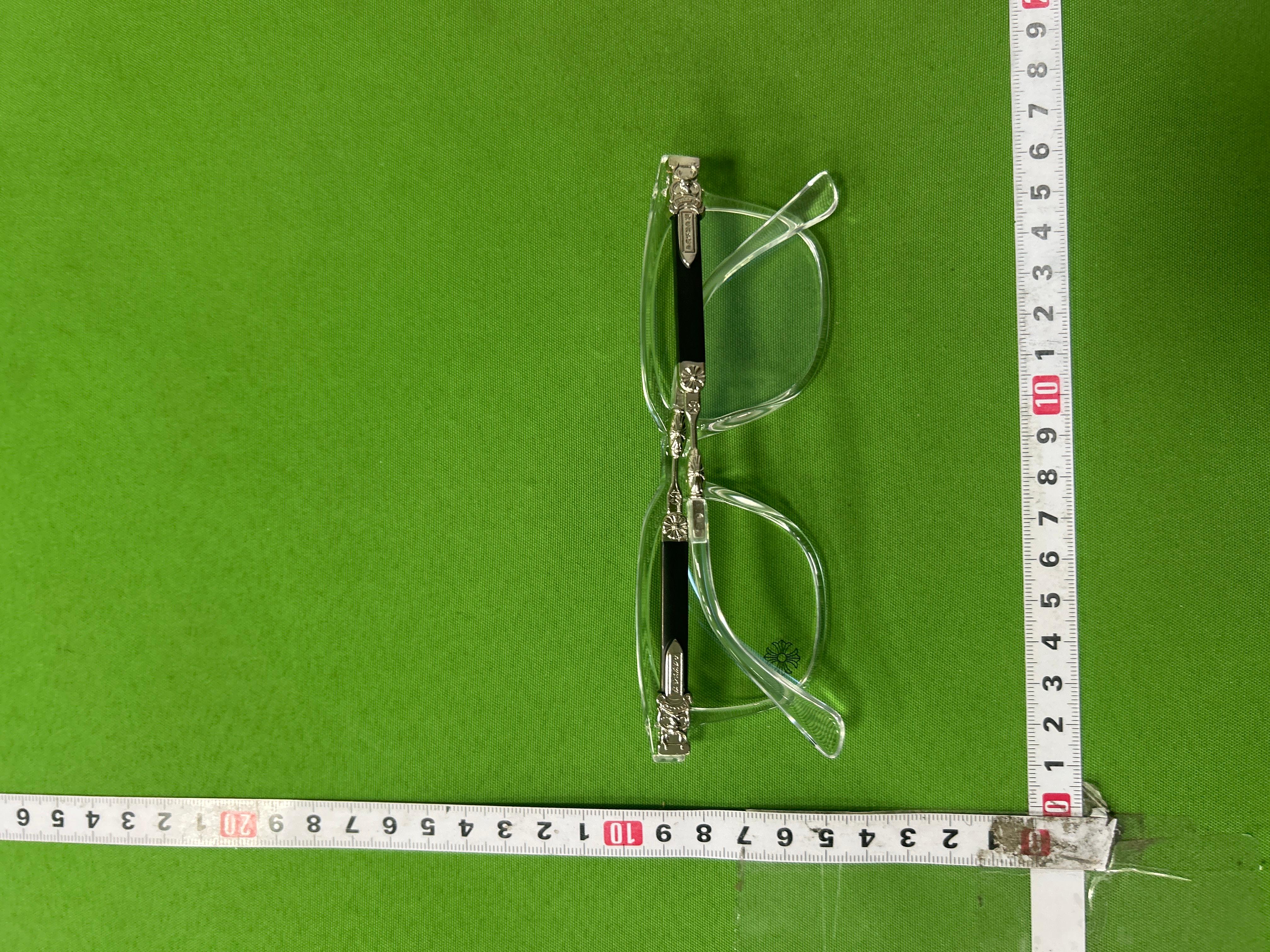 Foto QC 3 de Chrome Hearts Square-Frame Acetate Metal Eyeglasses Black Silver (2275)
