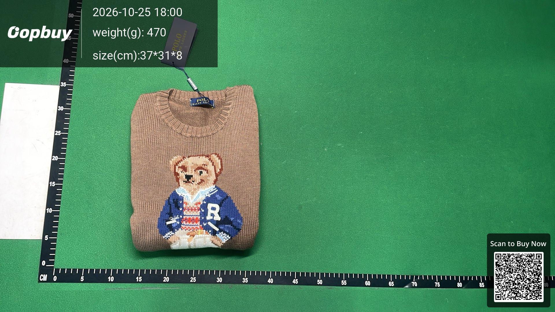 Foto QC 6 de Polo Ralph Lauren Polo Bear Crewneck Sweater Wool Blend Brown