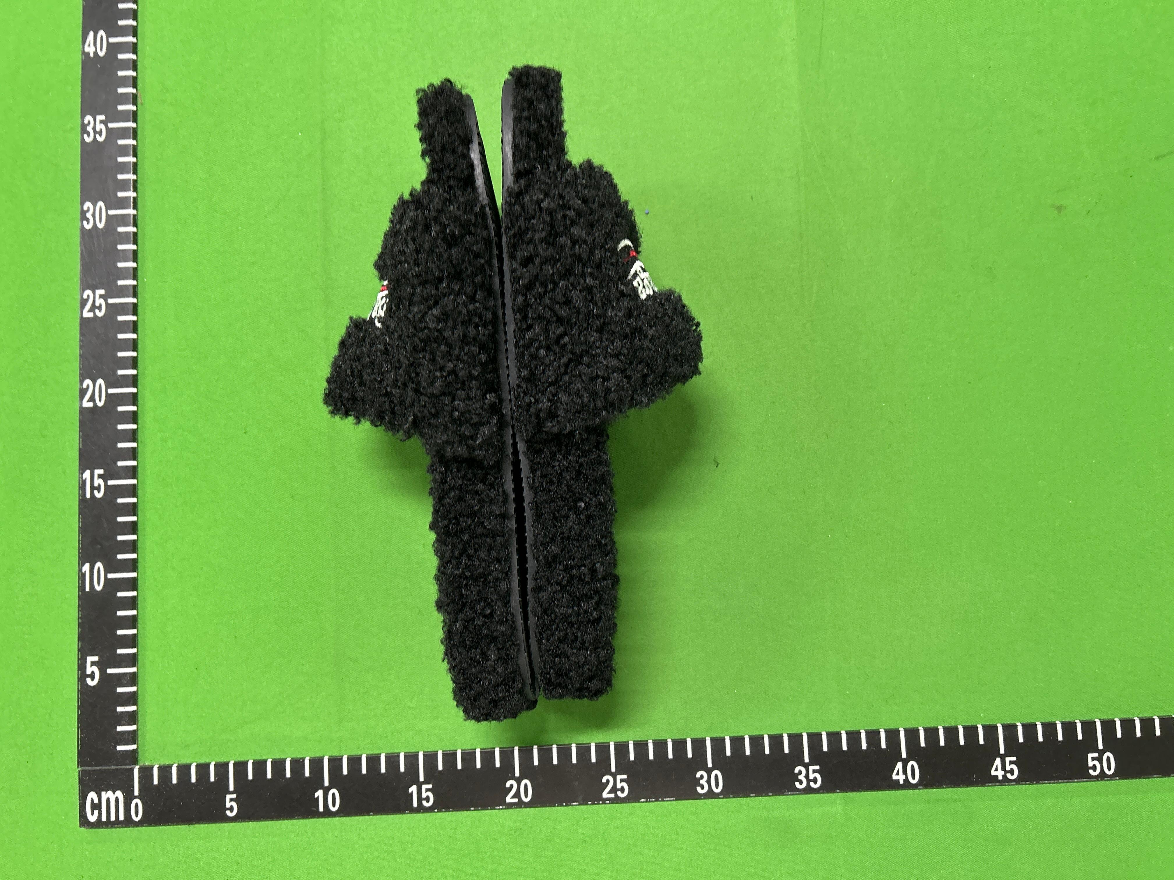 Foto QC 4 de Balenciaga Furry Slide Faux Fur Political Campaign Black