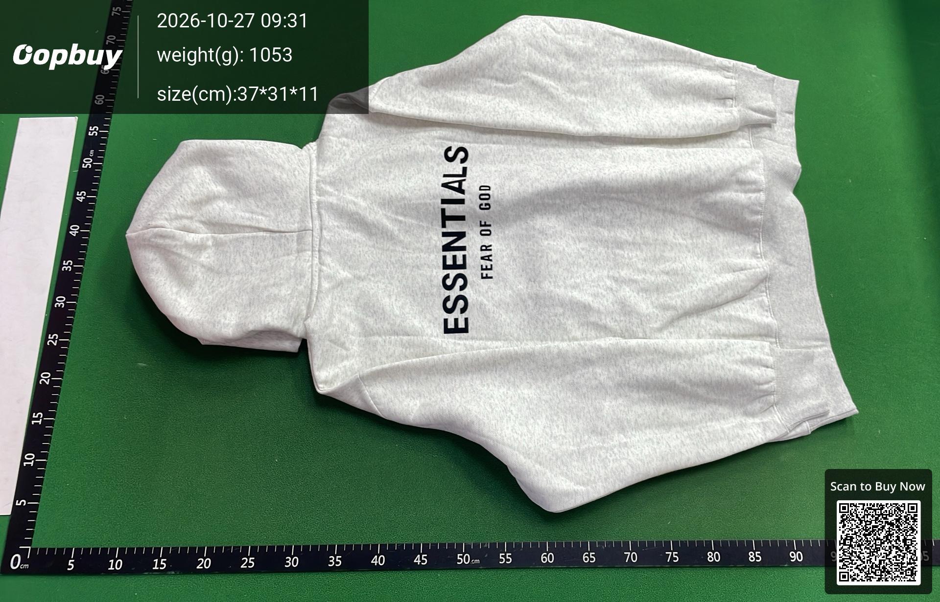 Foto QC 8 de Fear of God Essentials Hoodie Flocked Logo Black