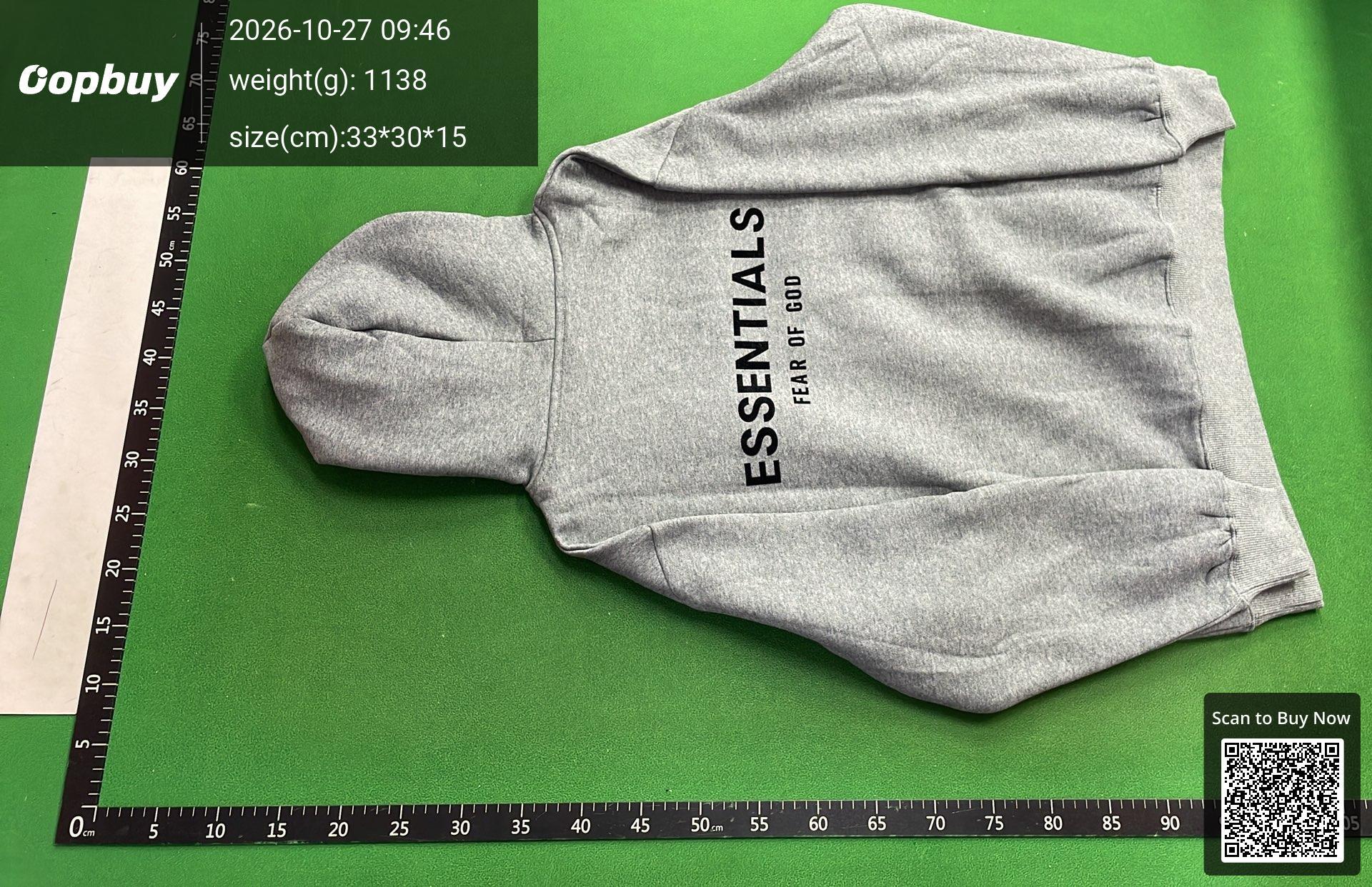 Foto QC 3 de Fear of God Essentials Hoodie Flocked Logo Black