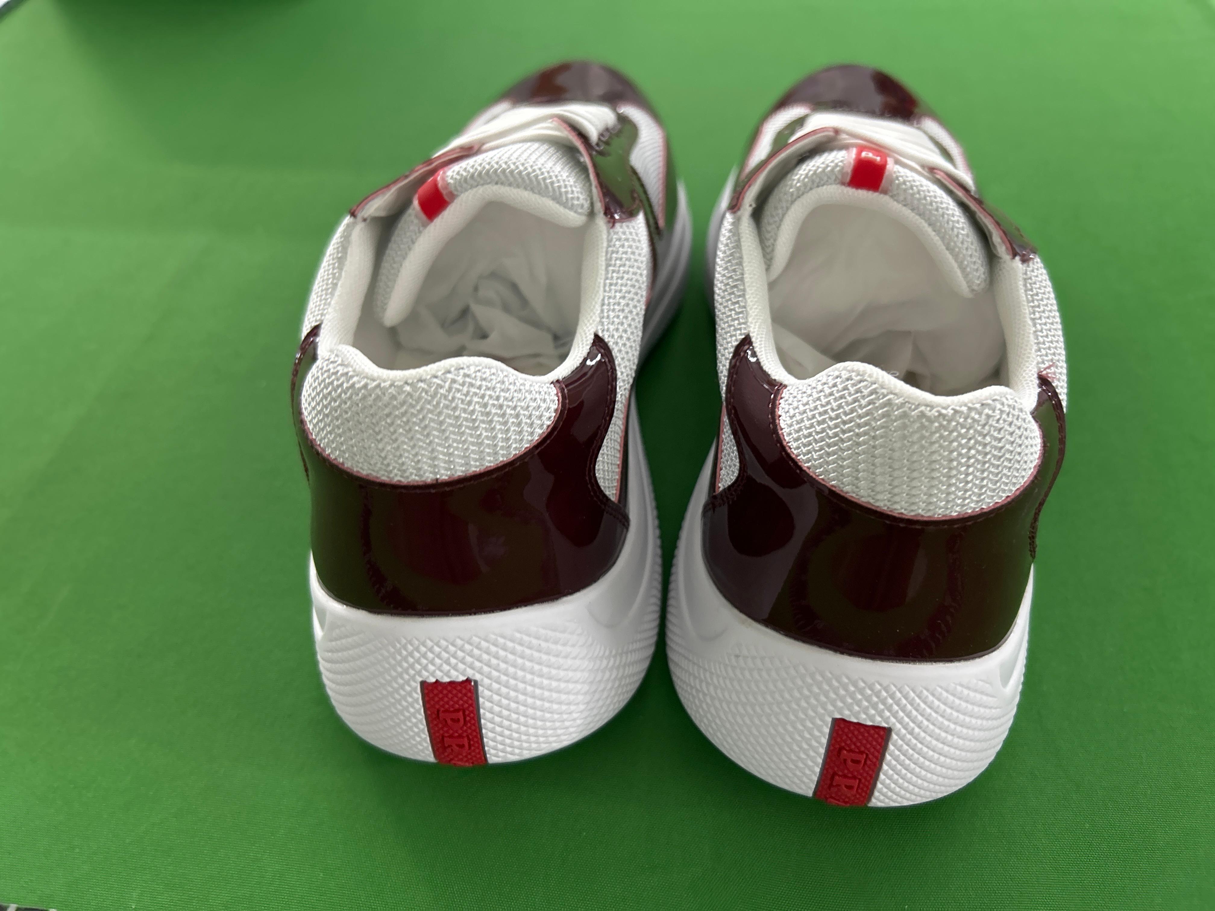 Foto QC 3 de Prada America's Cup Sneakers Patent Leather Mesh Olive Green