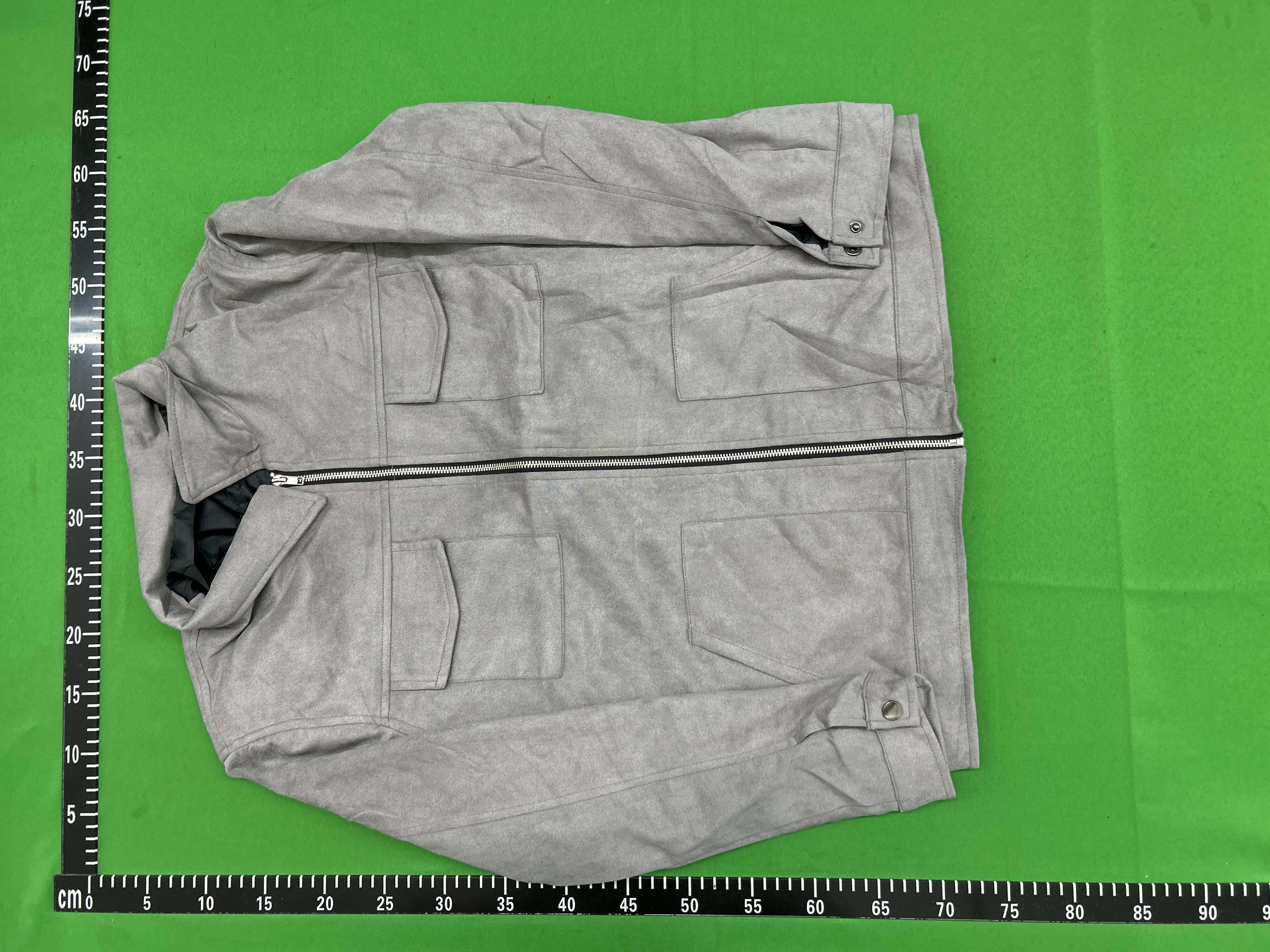 Foto QC 3 de Unbranded Suede Zip Up Jacket Flap Pocket Grey