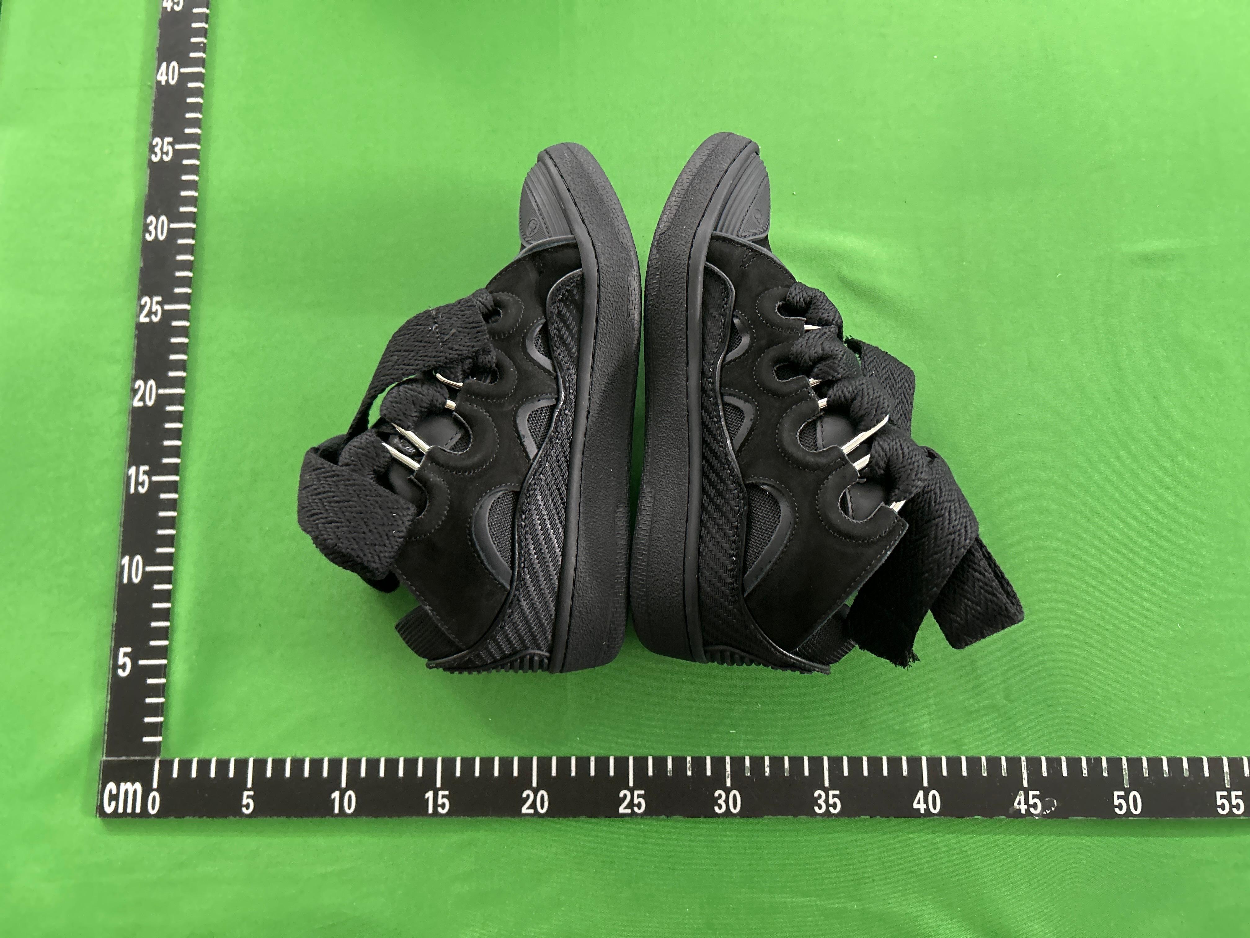 Foto QC 4 de Lanvin Curb Leather Suede Low-Top Oversized Laces Brown WF04