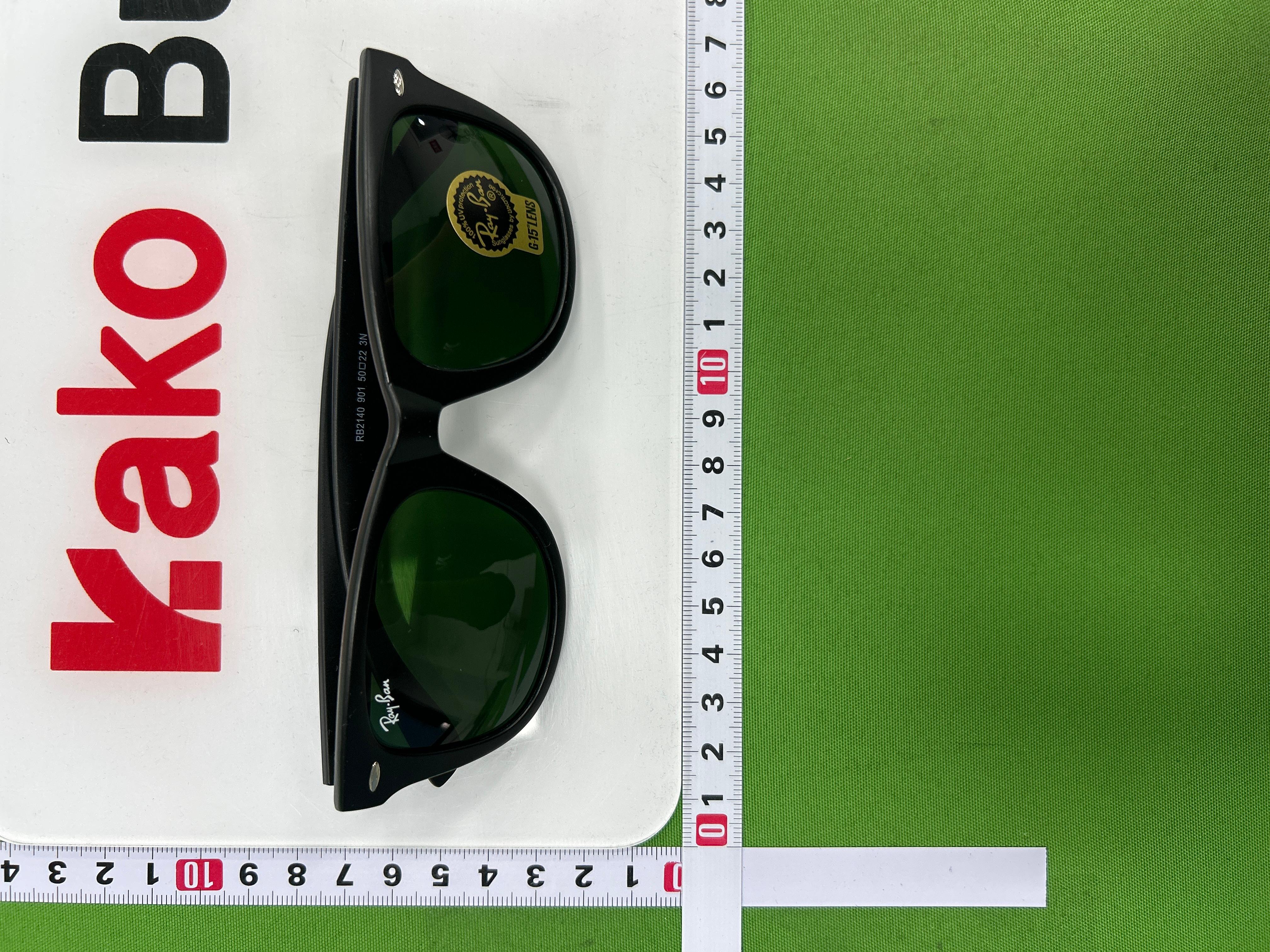 Foto QC 6 de Ray-Ban Wayfarer Acetate Sunglasses Matte Black Green Polarized (RB2140 901S/58)