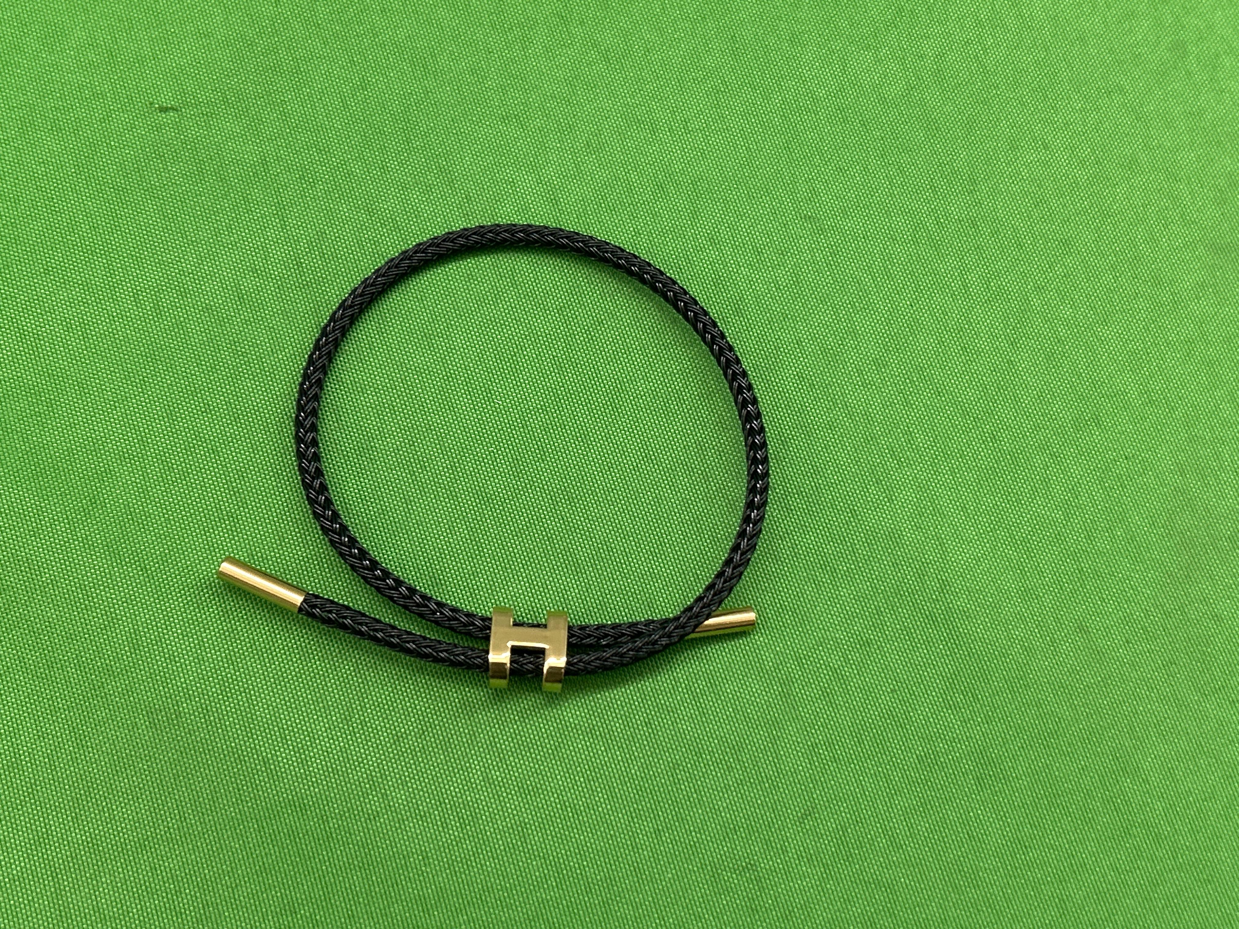 Foto QC 4 de Hermes Tournis Tresse Bracelet Leather Gold Plated Purple