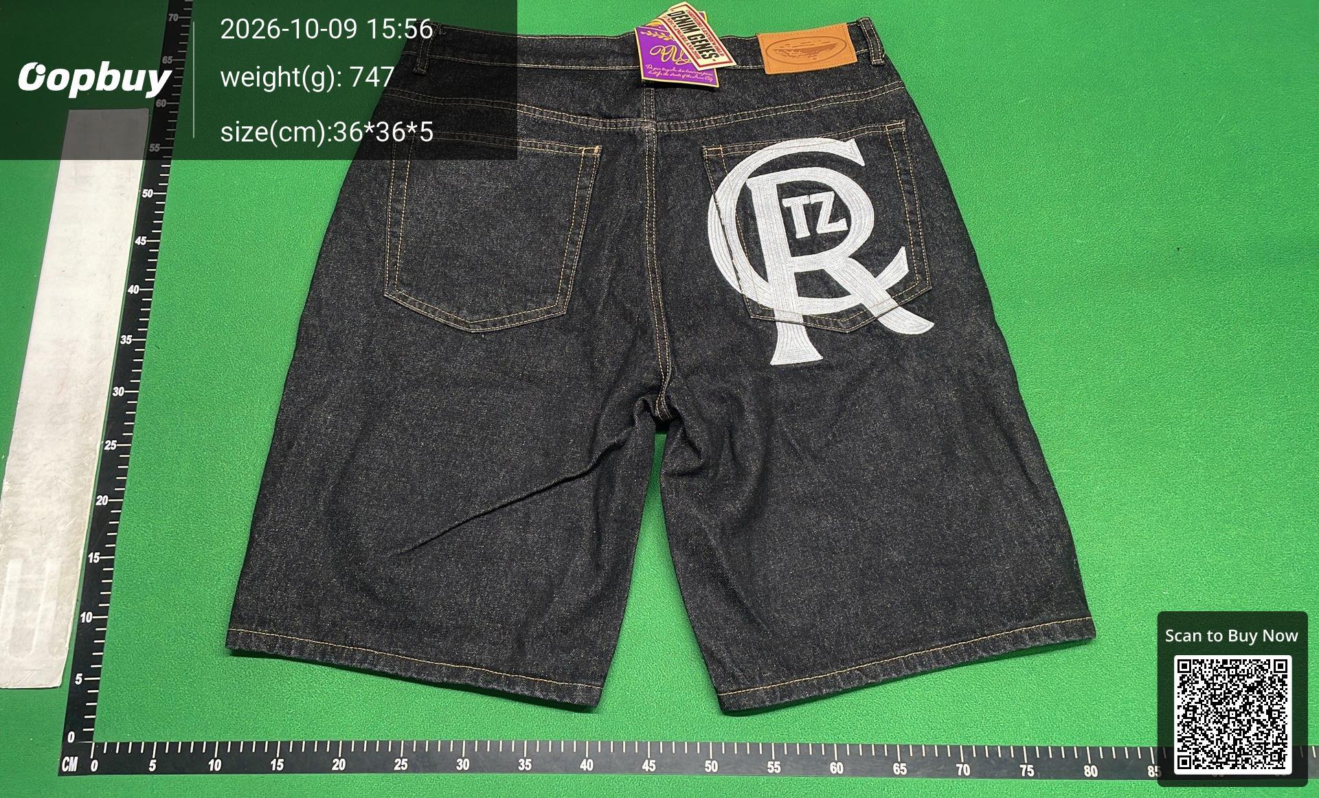 Foto QC 6 de Corteiz Alcatraz Denim Shorts Loose Logo Blue