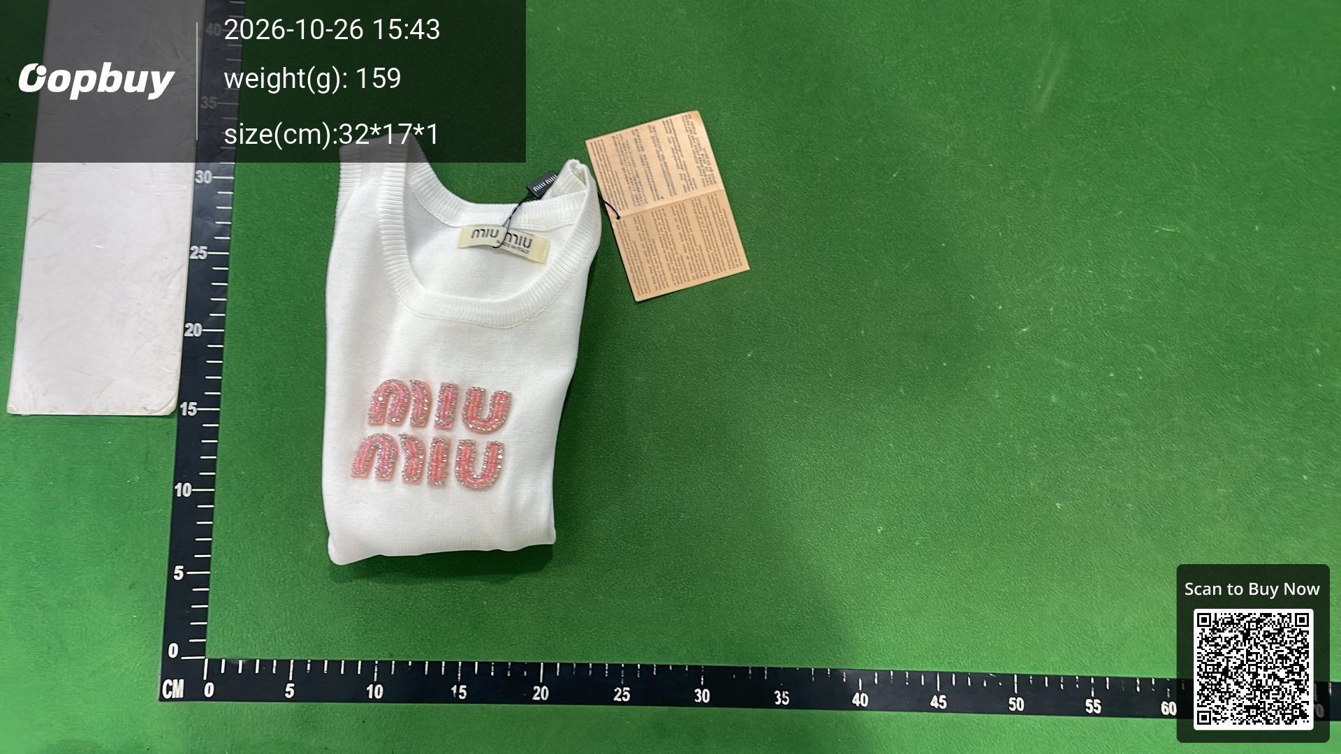 Foto QC 8 de Miu Miu Tank Logo Embellished White