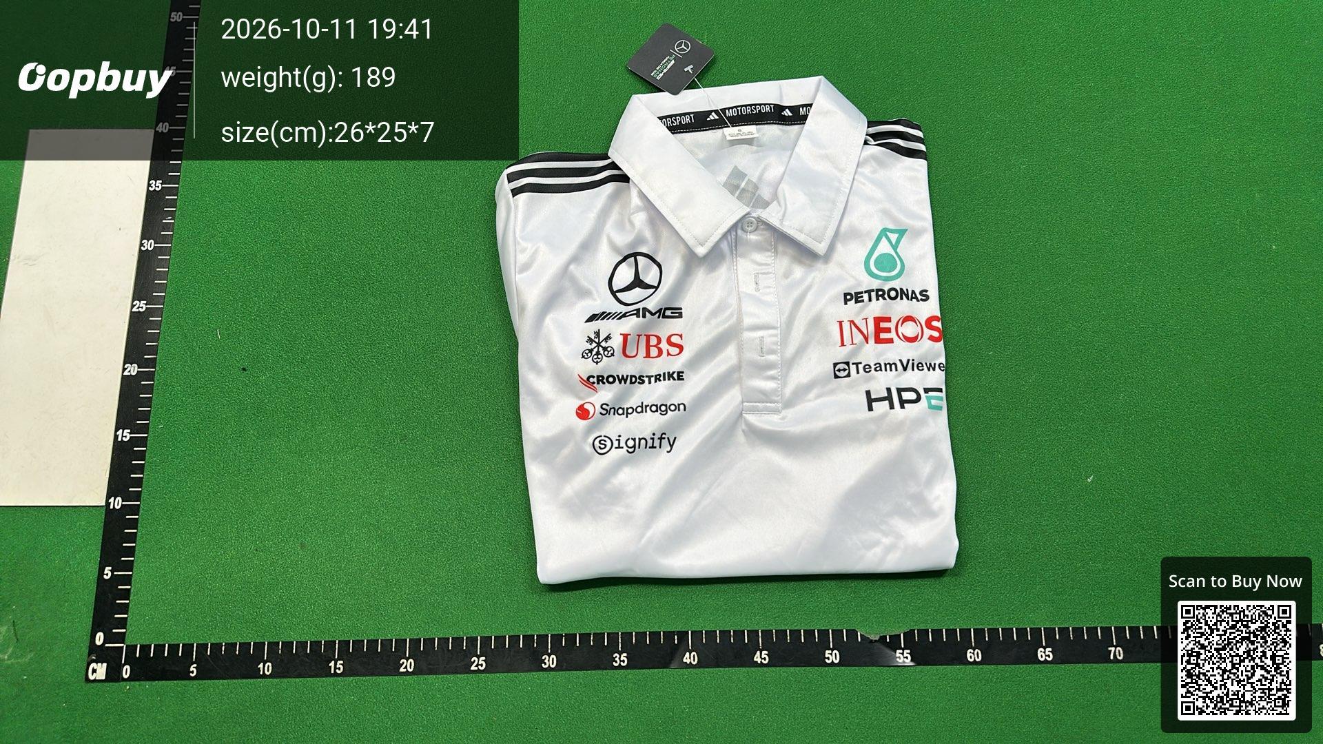 Foto QC 4 de adidas x Mercedes-AMG Petronas F1 Team 2026 Blue Wonder Authentic Driver Jersey Blue Bird/White