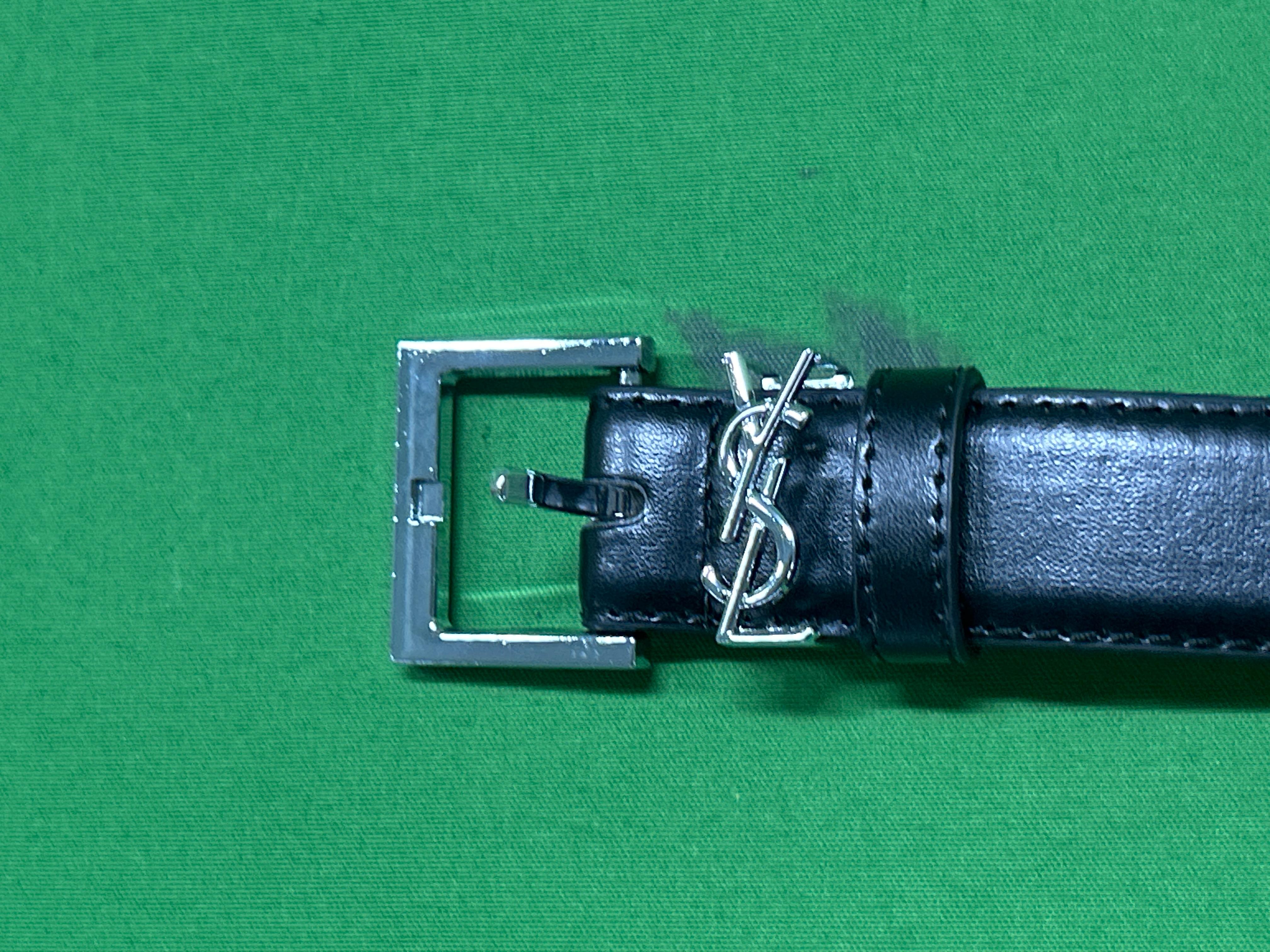 Foto QC 6 de Saint Laurent YSL Monogram Belt Brown
