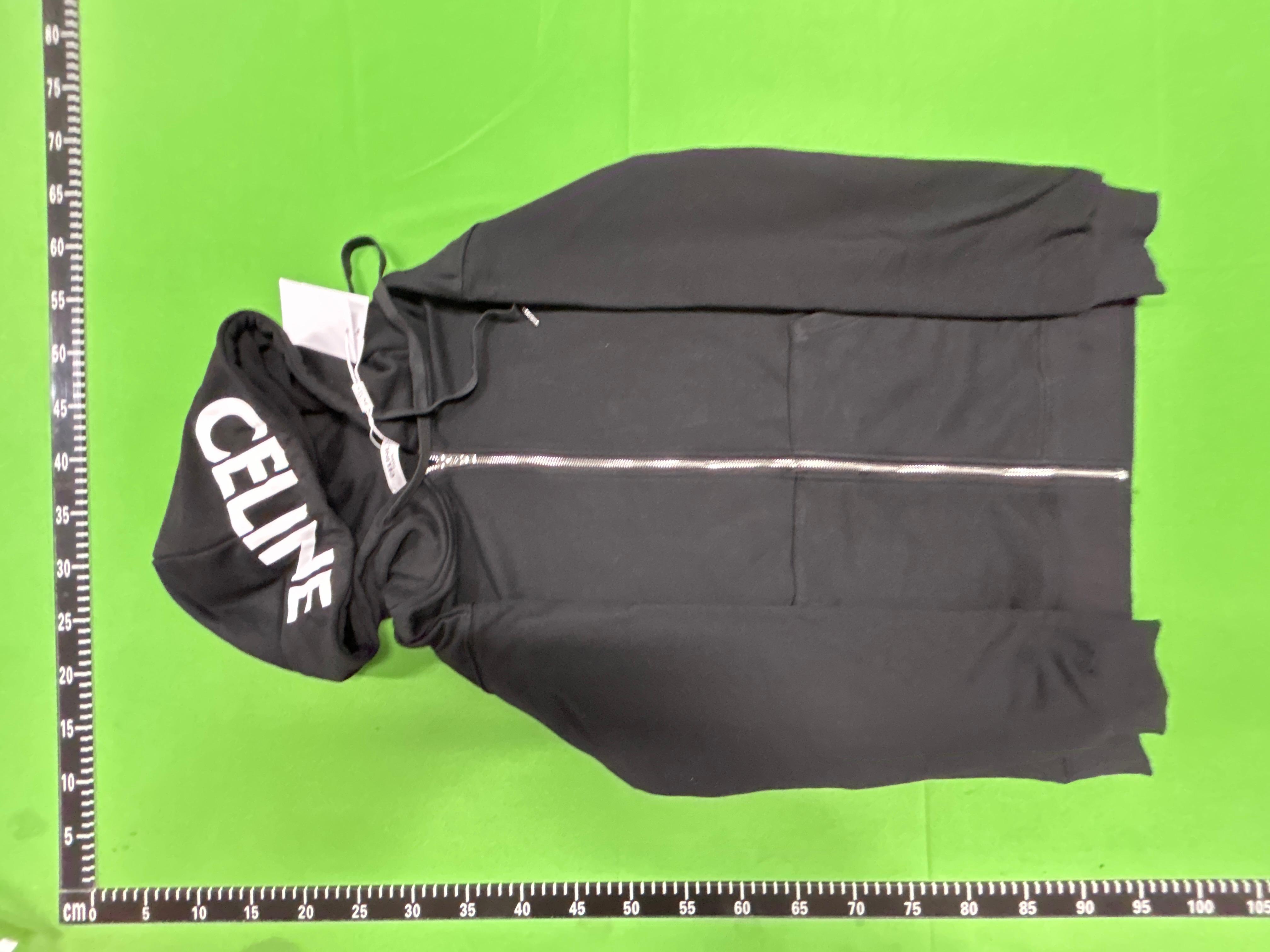 Foto QC 3 de Celine Zip-Up Jacket Logo Hood Grey