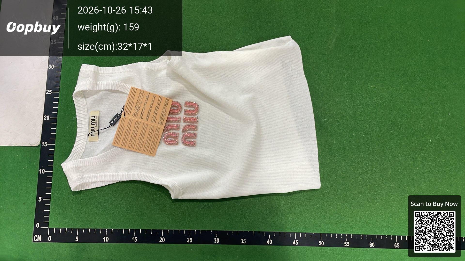 Foto QC 6 de Miu Miu Tank Logo Embellished White