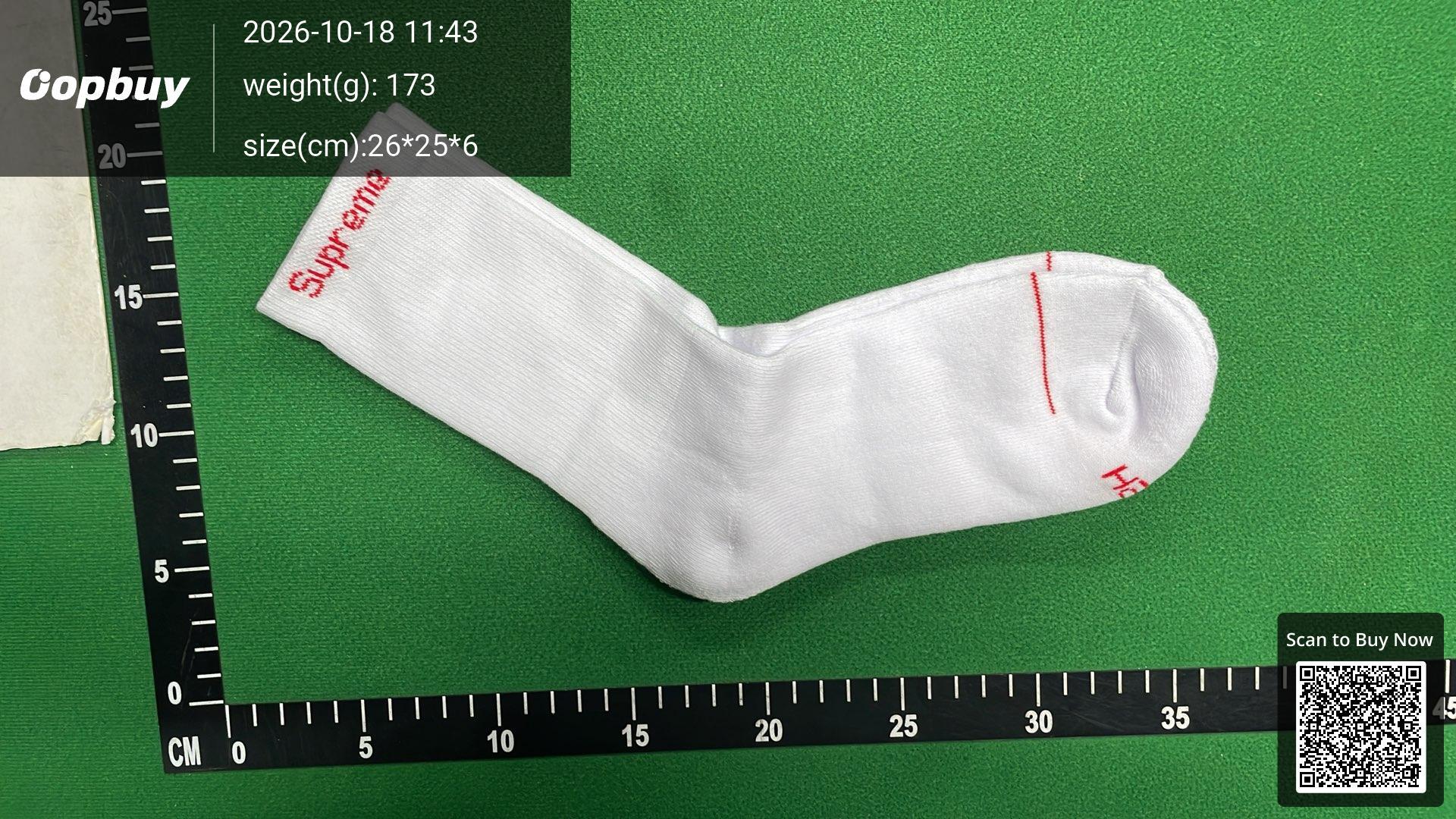 Foto QC 2 de Supreme Hanes Crew Socks Cushion Red